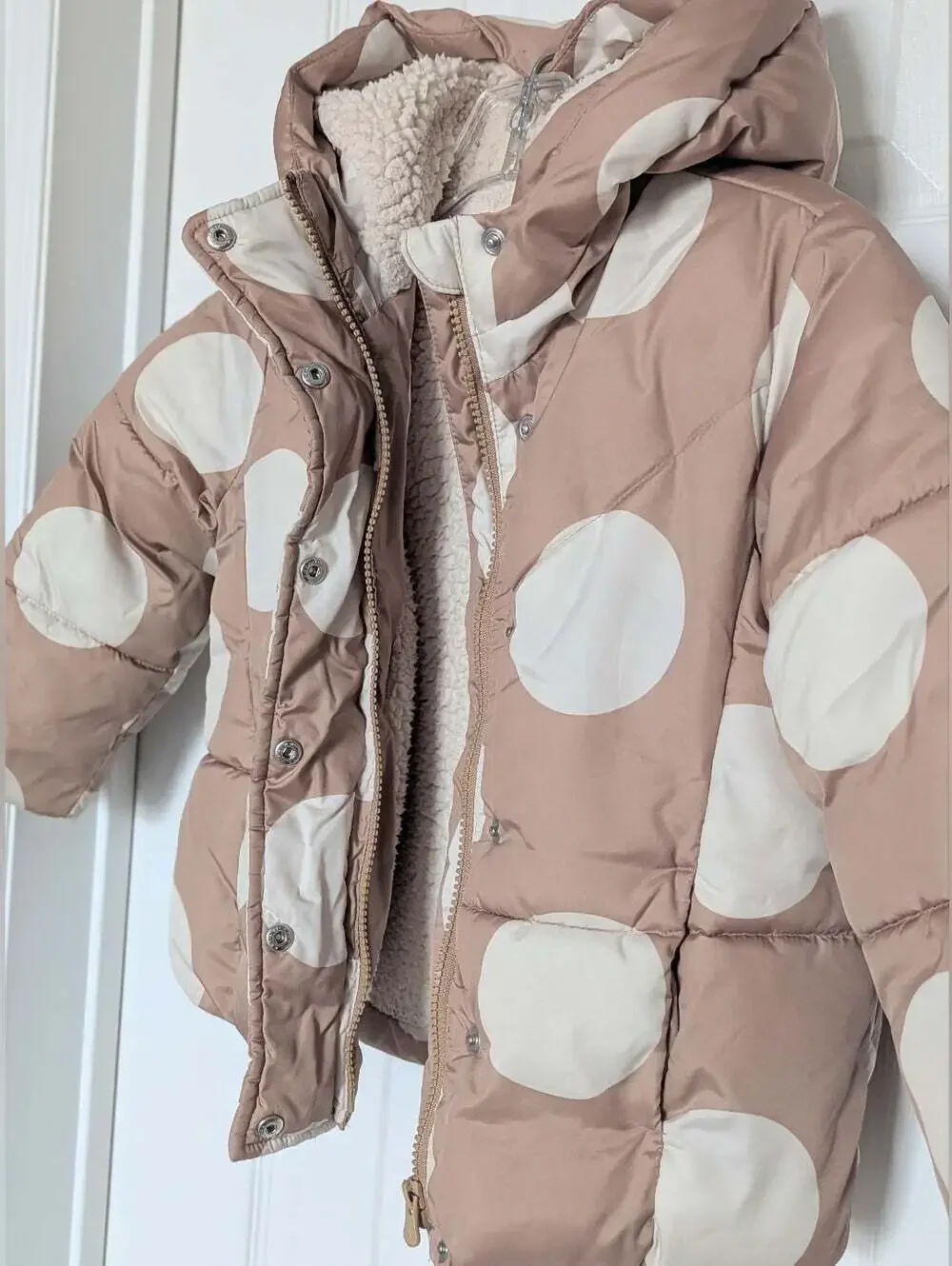 GAP Girls' (Size 5) Sherpa-Lined Puffer Jacket w/Hood